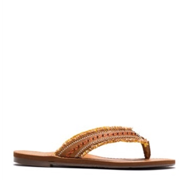NIB Boho Beaded Grommet Slip On Sandals - Picture 3 of 8